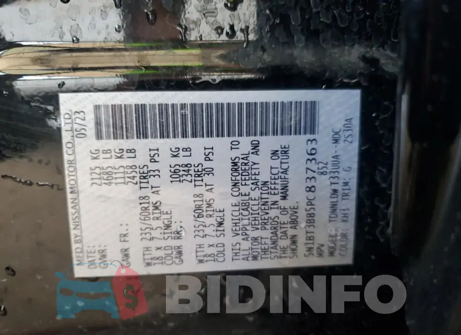 5N1BT3BB5PC837363 Photo# 13