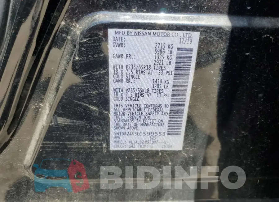 5N1DR2AN3LC599553 Photo# 14