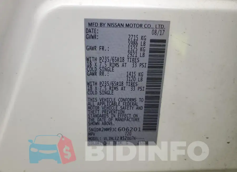 5N1DR2MM9JC606201 Photo# 13
