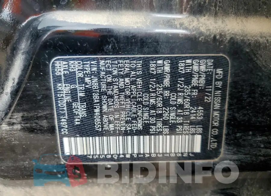 JN8BT3BA1PW408557 Photo# 13