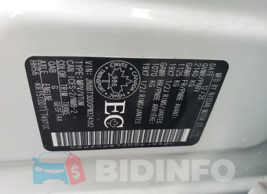 JN8BT3DD0PW324382 Photo# 13