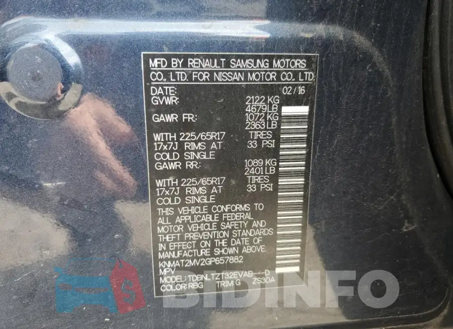 KNMAT2MV2GP657882 Photo# 13