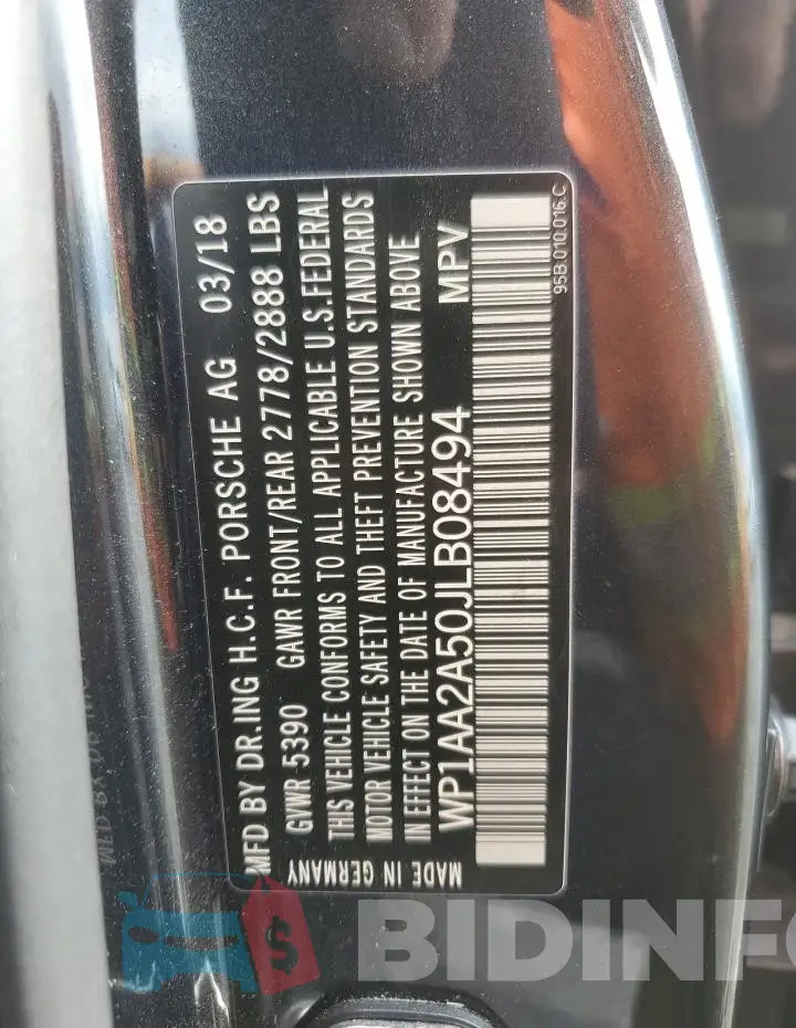 WP1AA2A50JLB08494 Photo# 13