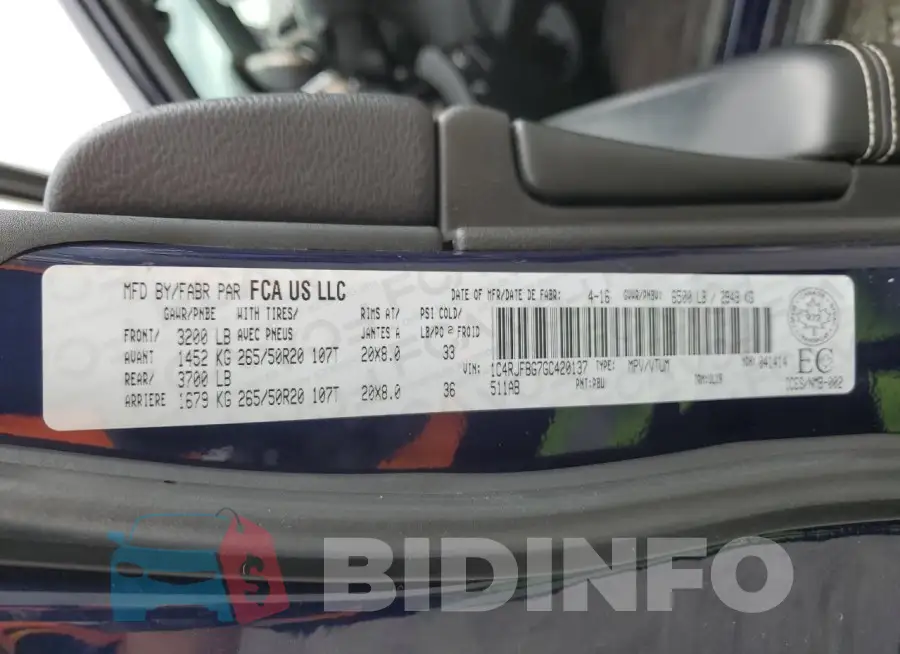1C4RJFBG7GC420137 Photo# 14