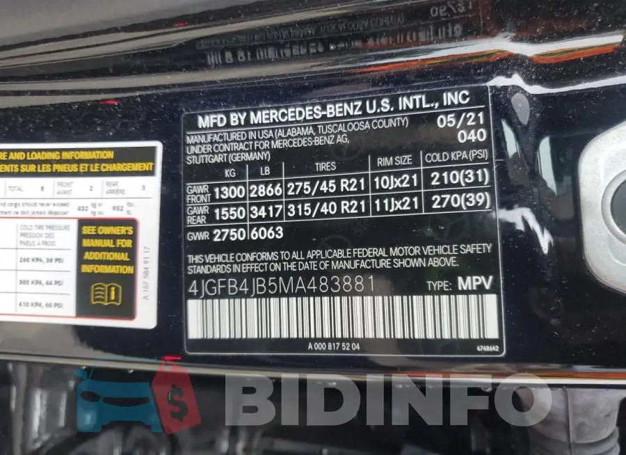 4JGFB4JB5MA483881 Photo# 13
