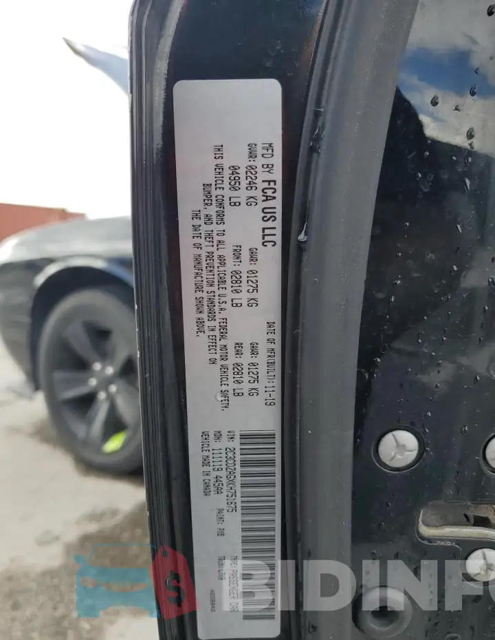 2C3CDZAGXKH751675 Photo# 12