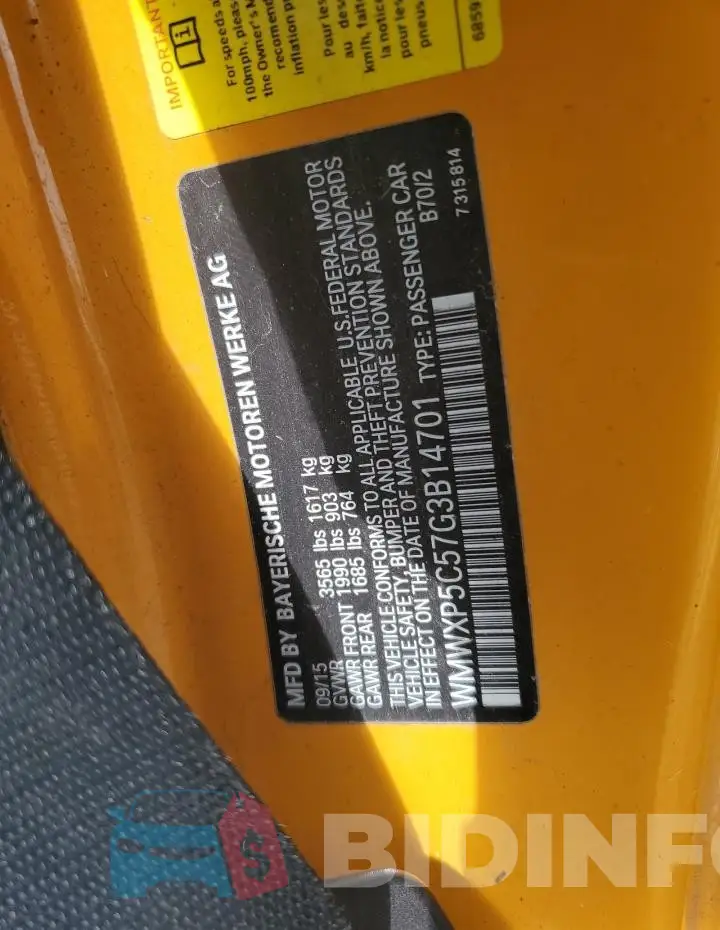 WMWXP5C57G3B14701 Photo# 12