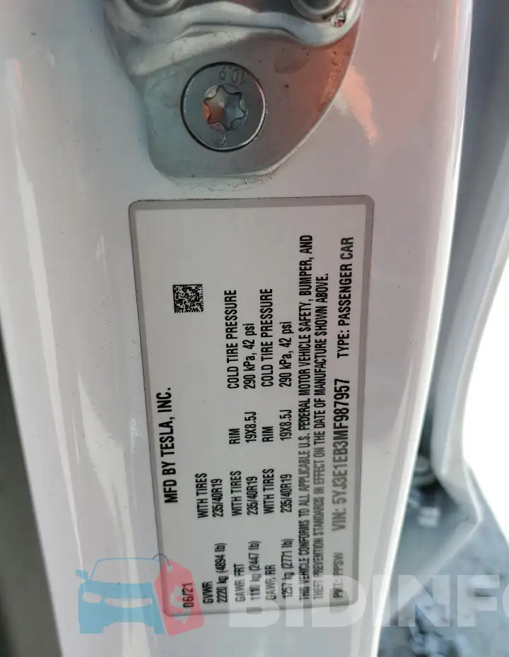 5YJ3E1EB3MF987957 Photo# 12
