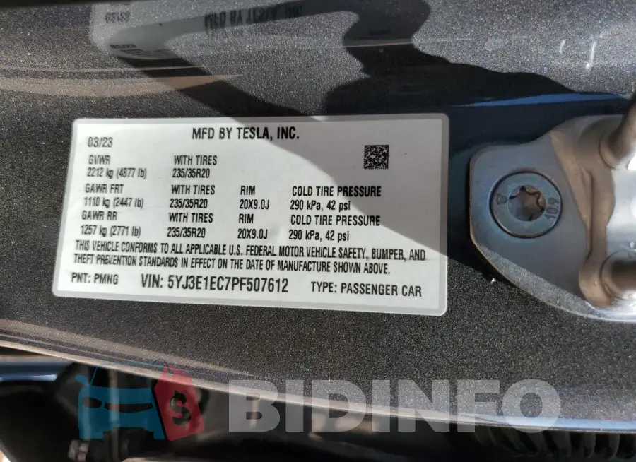 5YJ3E1EC7PF507612 Photo# 12