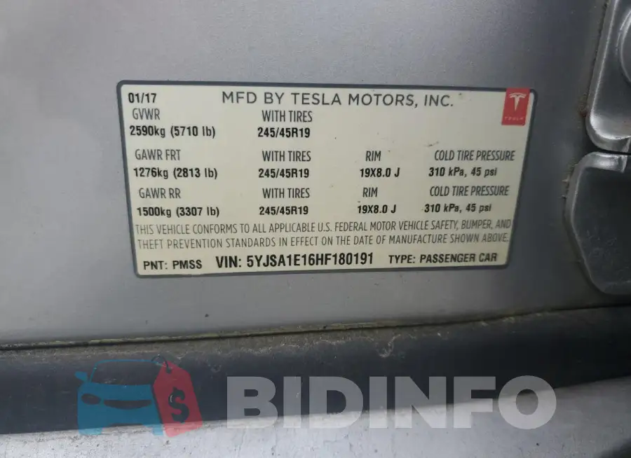 5YJSA1E16HF180191 Photo# 13