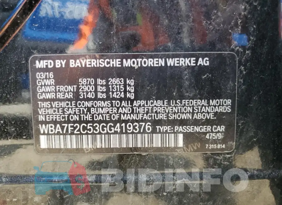 WBA7F2C53GG419376 Photo# 12