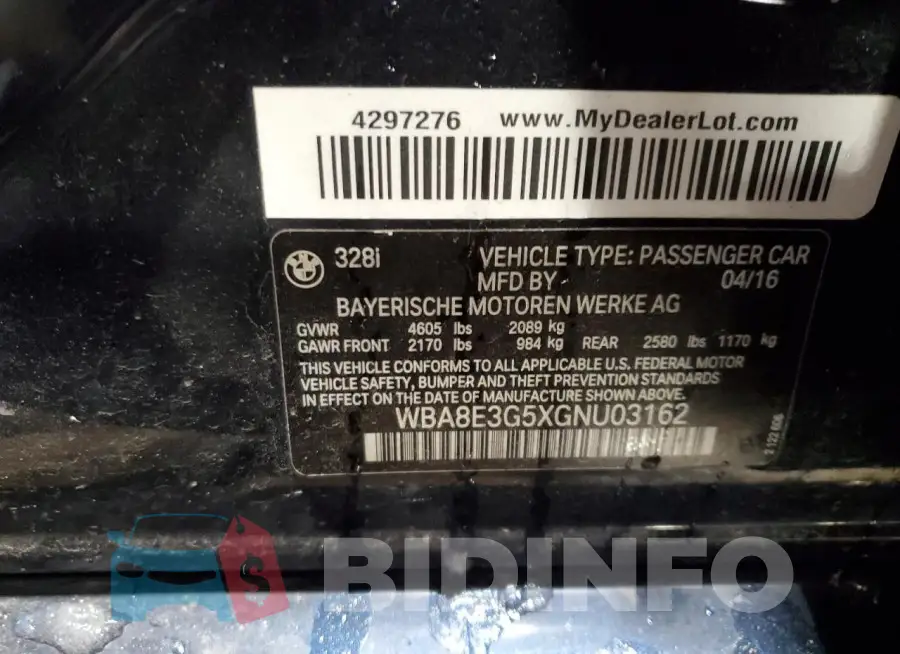 WBA8E3G5XGNU03162 Photo# 12