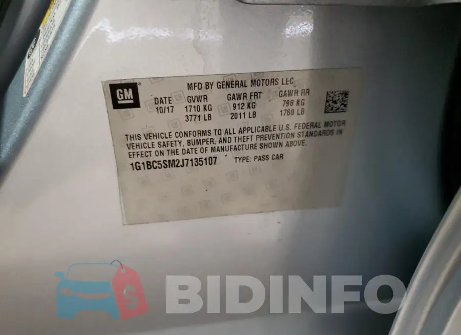 1G1BC5SM2J7135107 Photo# 12