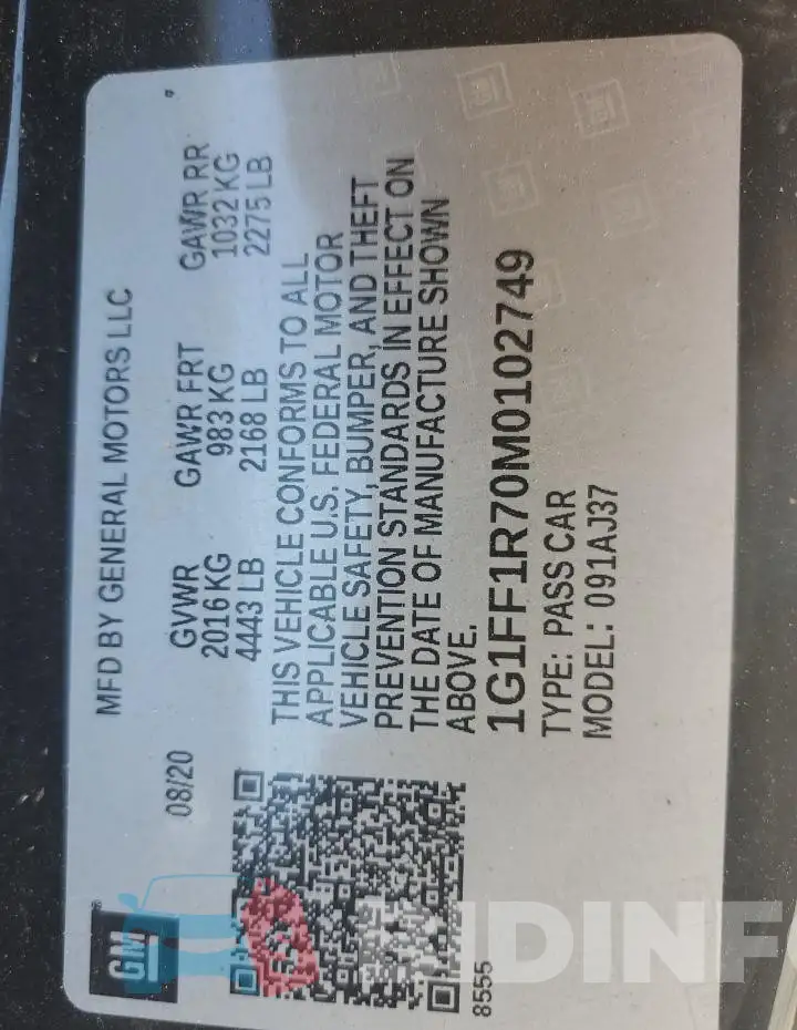 1G1FF1R70M0102749 Photo# 13