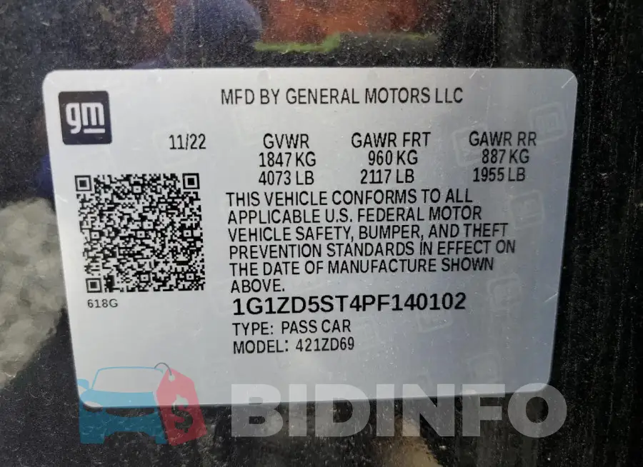 1G1ZD5ST4PF140102 Photo# 12