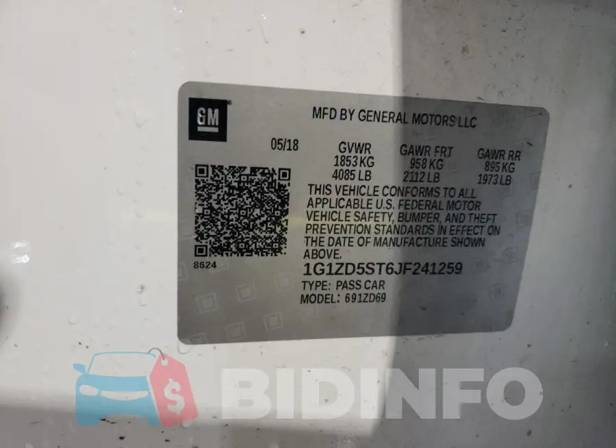 1G1ZD5ST6JF241259 Photo# 12
