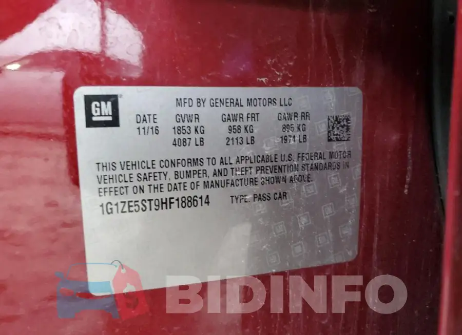1G1ZE5ST9HF188614 Photo# 12