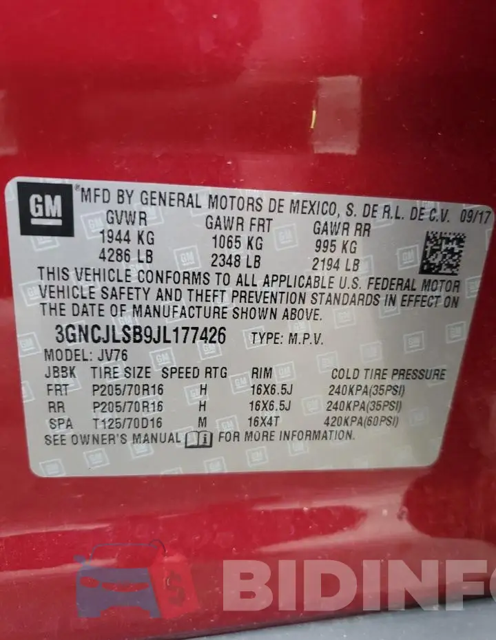 3GNCJLSB9JL177426 Photo# 12
