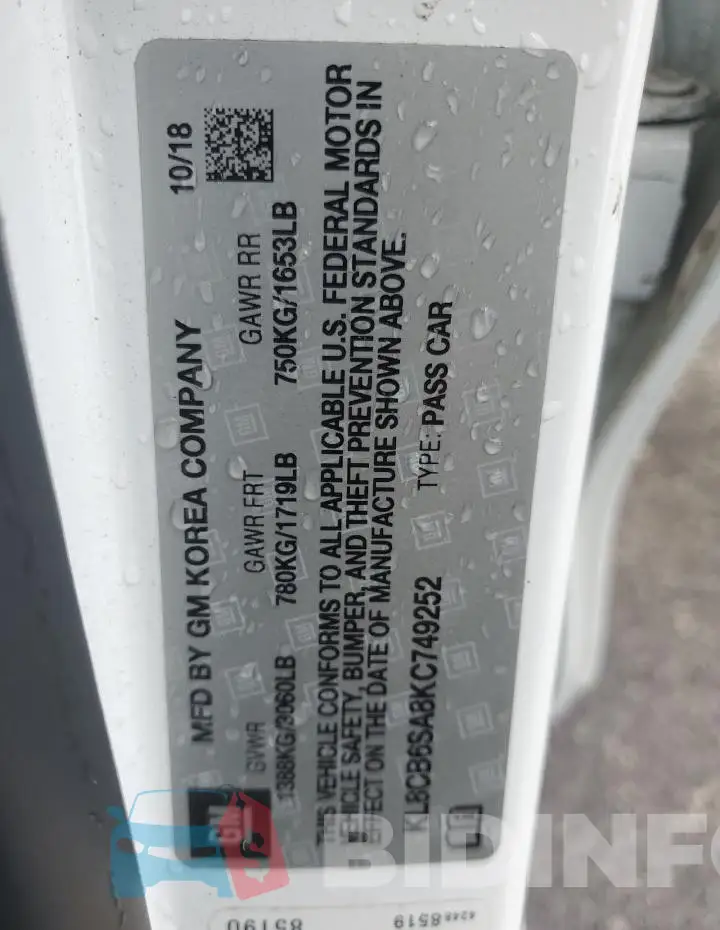 KL8CB6SA8KC749252 Photo# 12