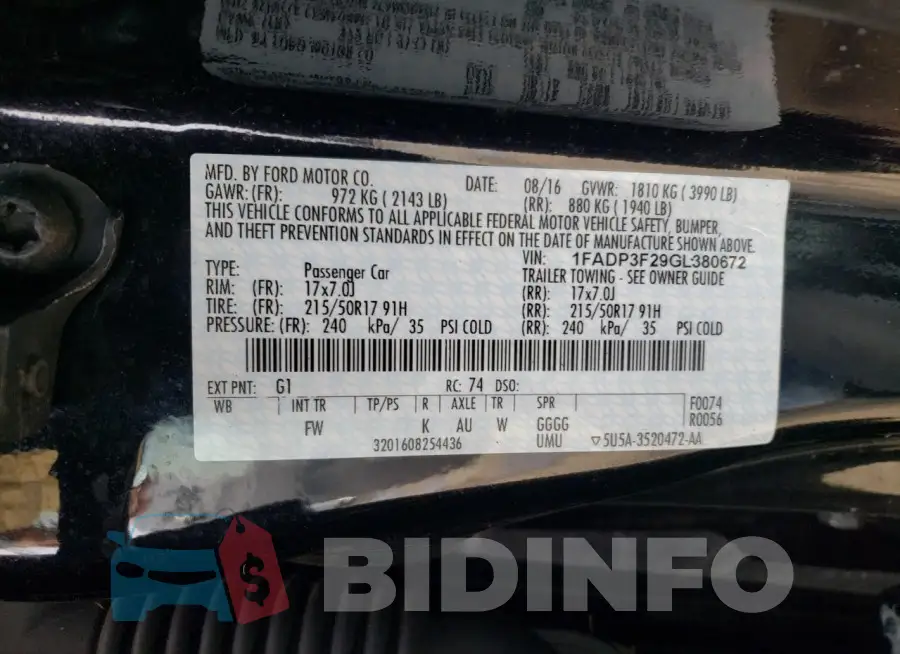 1FADP3F29GL380672 Photo# 12