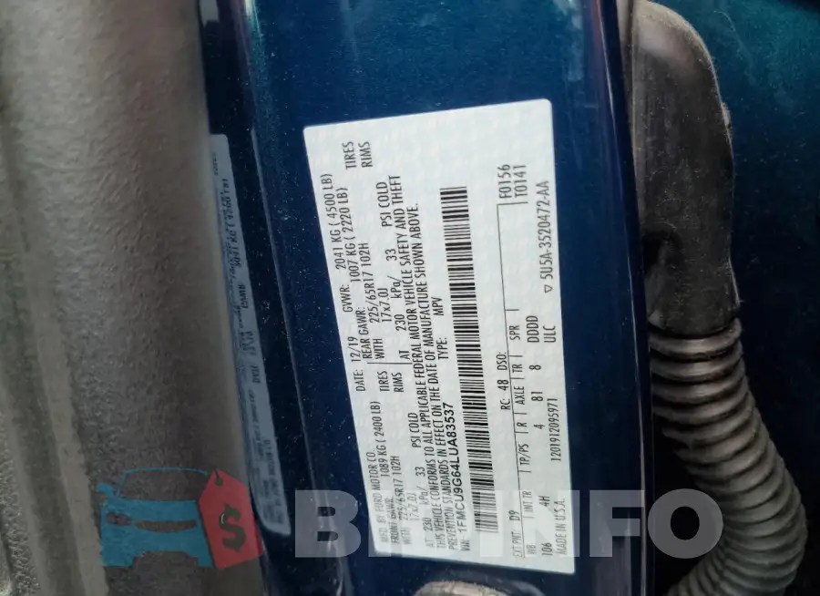 1FMCU9G64LUA83537 Photo# 13