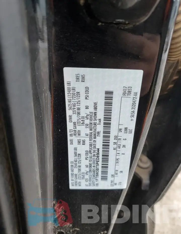 1FT8W3BT5PED85644 Photo# 13