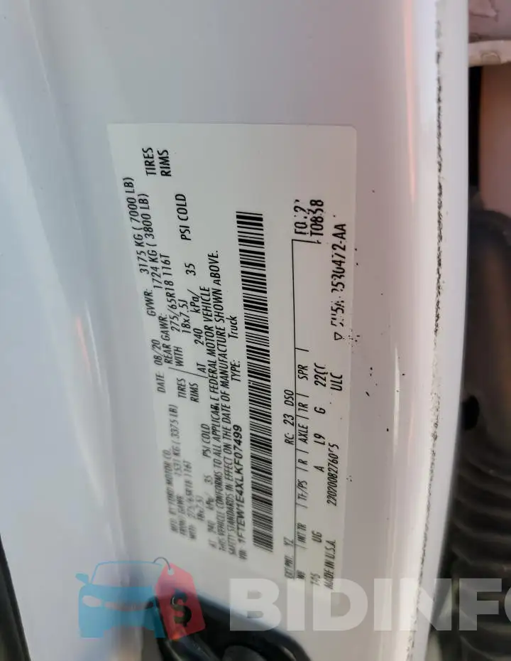1FTEW1E4XLKF07499 Photo# 12