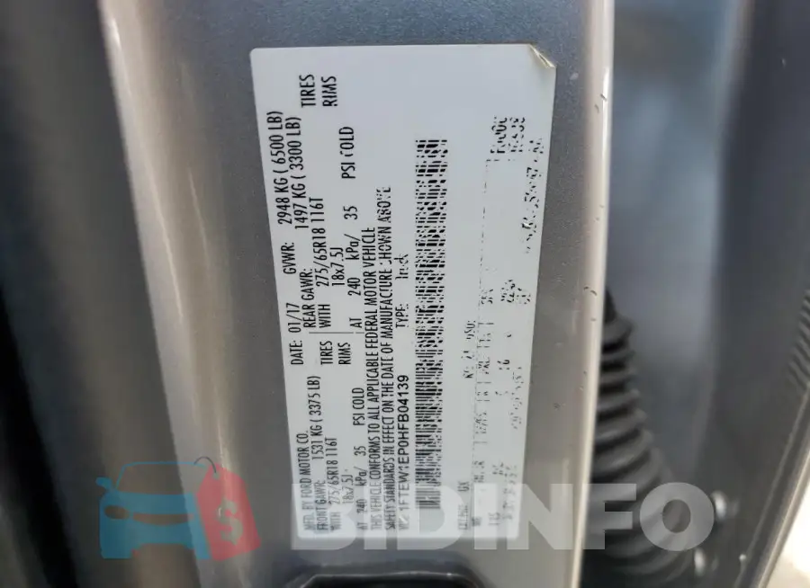 1FTEW1EP0HFB04139 Photo# 12