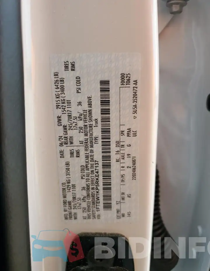 1FTEW1KP5RKE47137 Photo# 12
