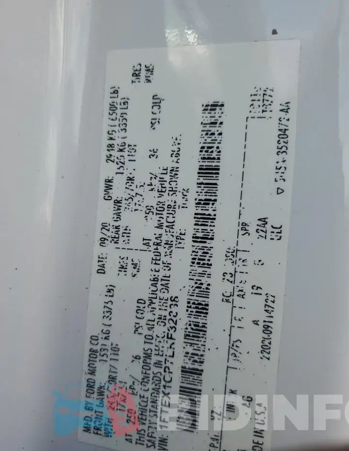 1FTEX1CP7LKF32838 Photo# 12