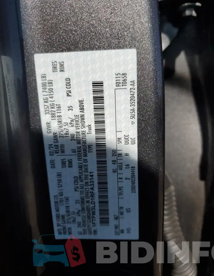 1FTFW3LD1RFA33141 Photo# 13