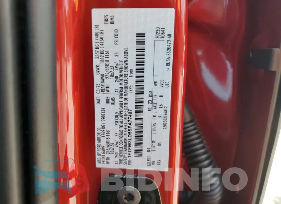 1FTFW3LD5SFA77407 Photo# 13
