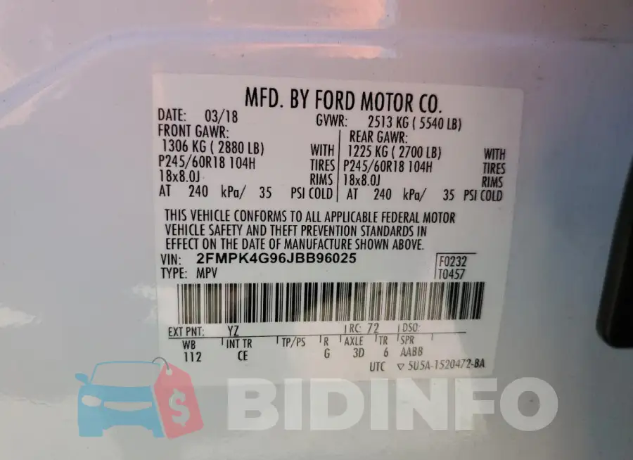 2FMPK4G96JBB96025 Photo# 13