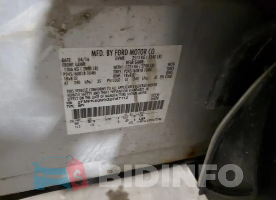 2FMPK4G99GBB67112 Photo# 13