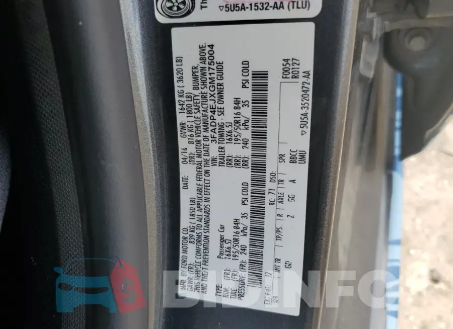 3FADP4EJXGM175004 Photo# 12