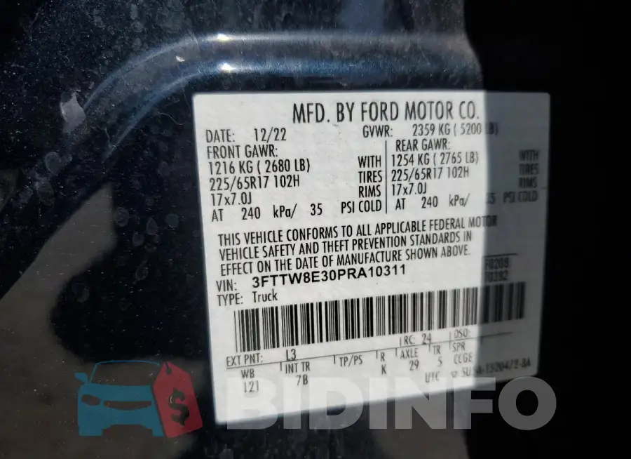 3FTTW8E30PRA10311 Photo# 13