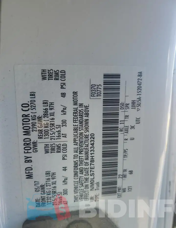 NM0LS7E78H1334320 Photo# 13