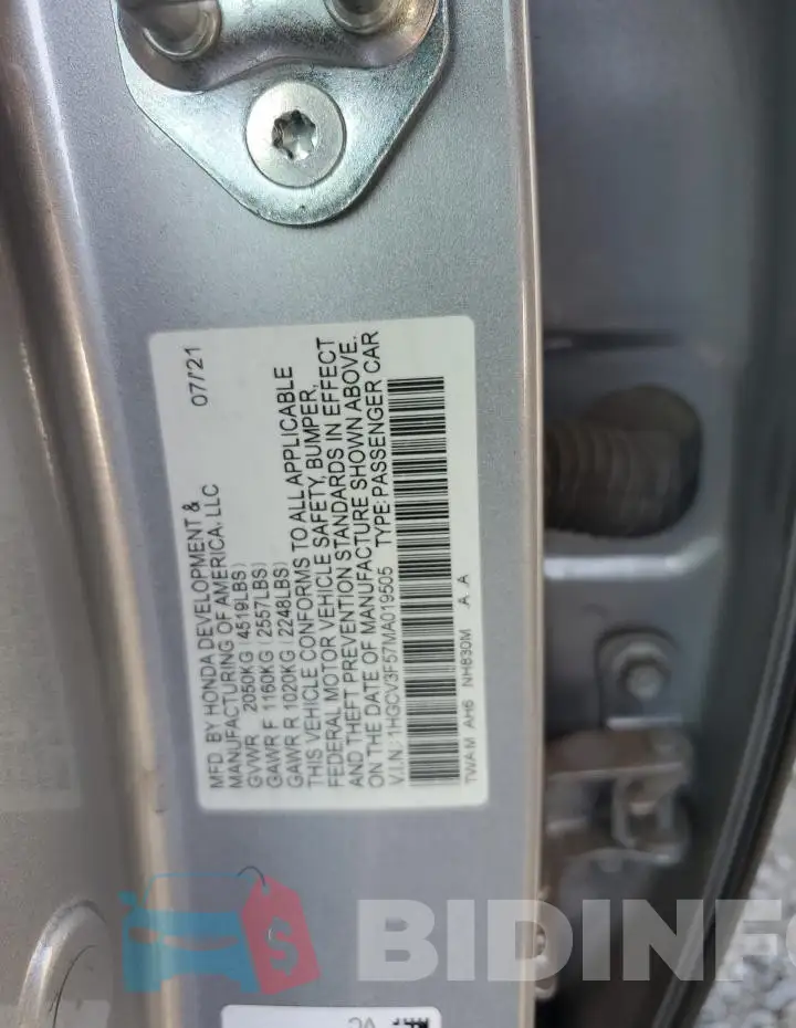 1HGCV3F57MA019505 Photo# 13