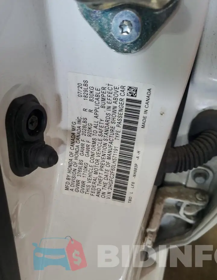 2HGFC2F60LH571191 Photo# 13
