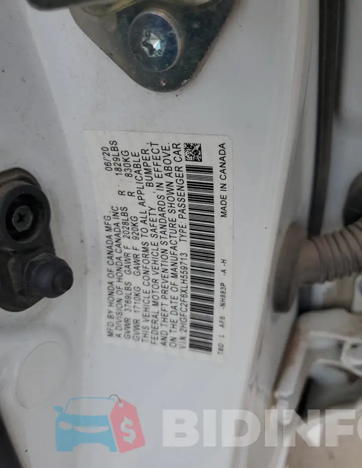2HGFC2F6XLH559713 Photo# 13