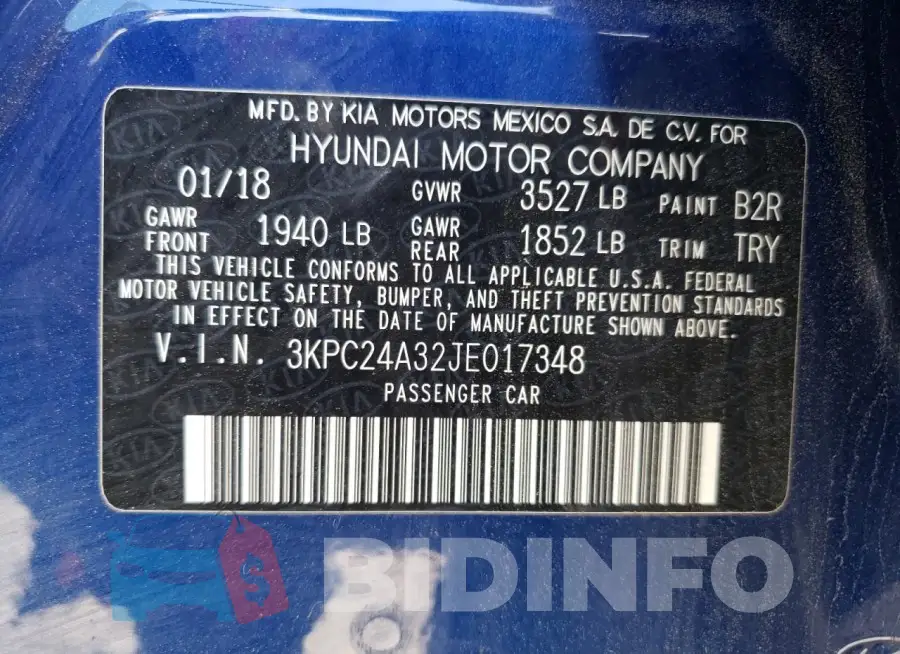 3KPC24A32JE017348 Photo# 12