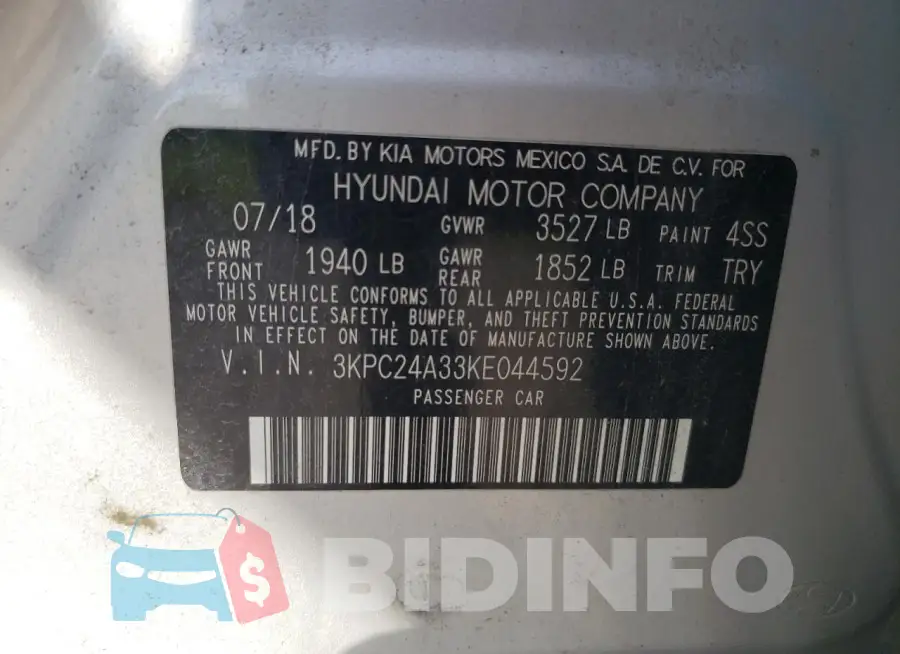 3KPC24A33KE044592 Photo# 12