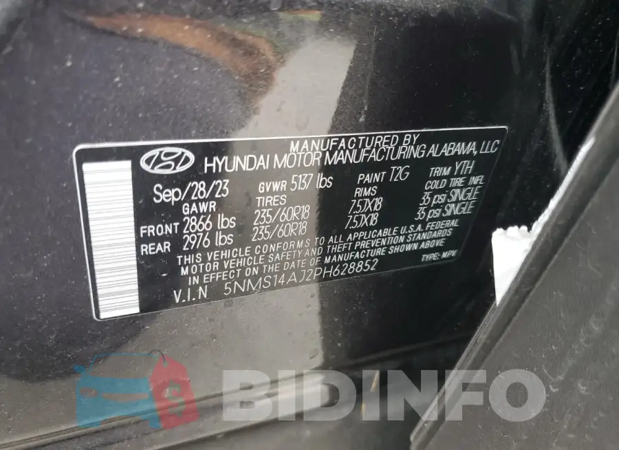 5NMS14AJ2PH628852 Photo# 13