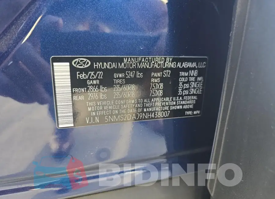 5NMS2DAJ9NH438007 Photo# 10