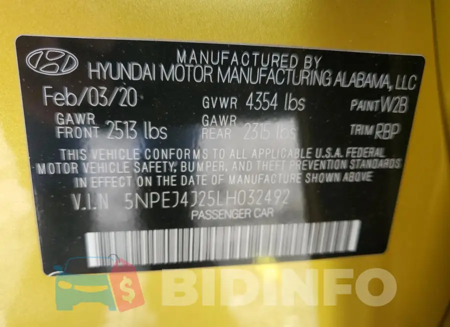 5NPEJ4J25LH032492 Photo# 13