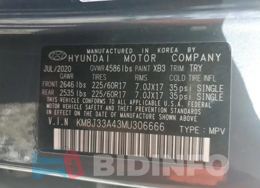 KM8J33A43MU306666 Photo# 13