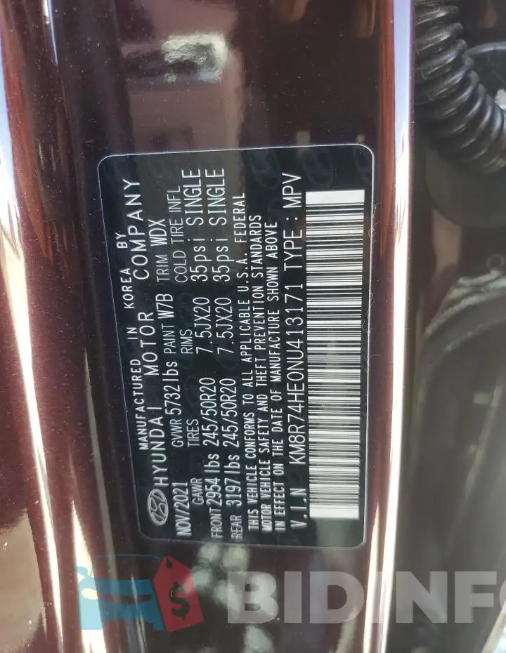 KM8R74HE0NU413171 Photo# 14