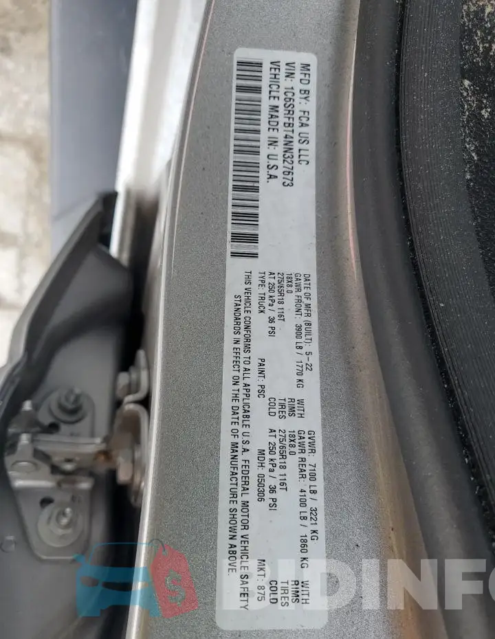 1C6SRFBT4NN327673 Photo# 12