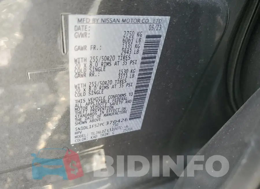 5N1DL1FS2PC370426 Photo# 14