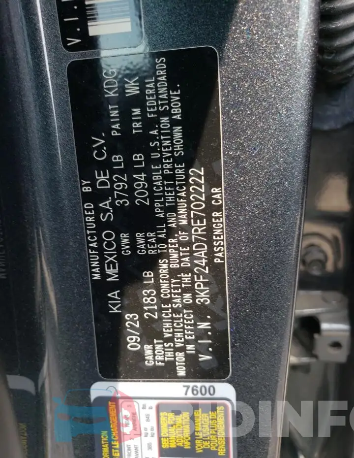 3KPF24AD7RE702222 Photo# 12